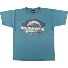 Vintage 00'S Harley-Davidson Eagle Pattern Motorcycle Bike T-shirt Made in U...