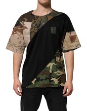 Dolce & Gabbana Multicolor Patchwork Cotton CrewNeck  Men's T-shirt Authentic