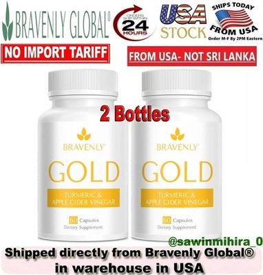 2 bottles Bravenly Gold 120 Capsules TOTAL - NEW & SEALED! EXP  2028   