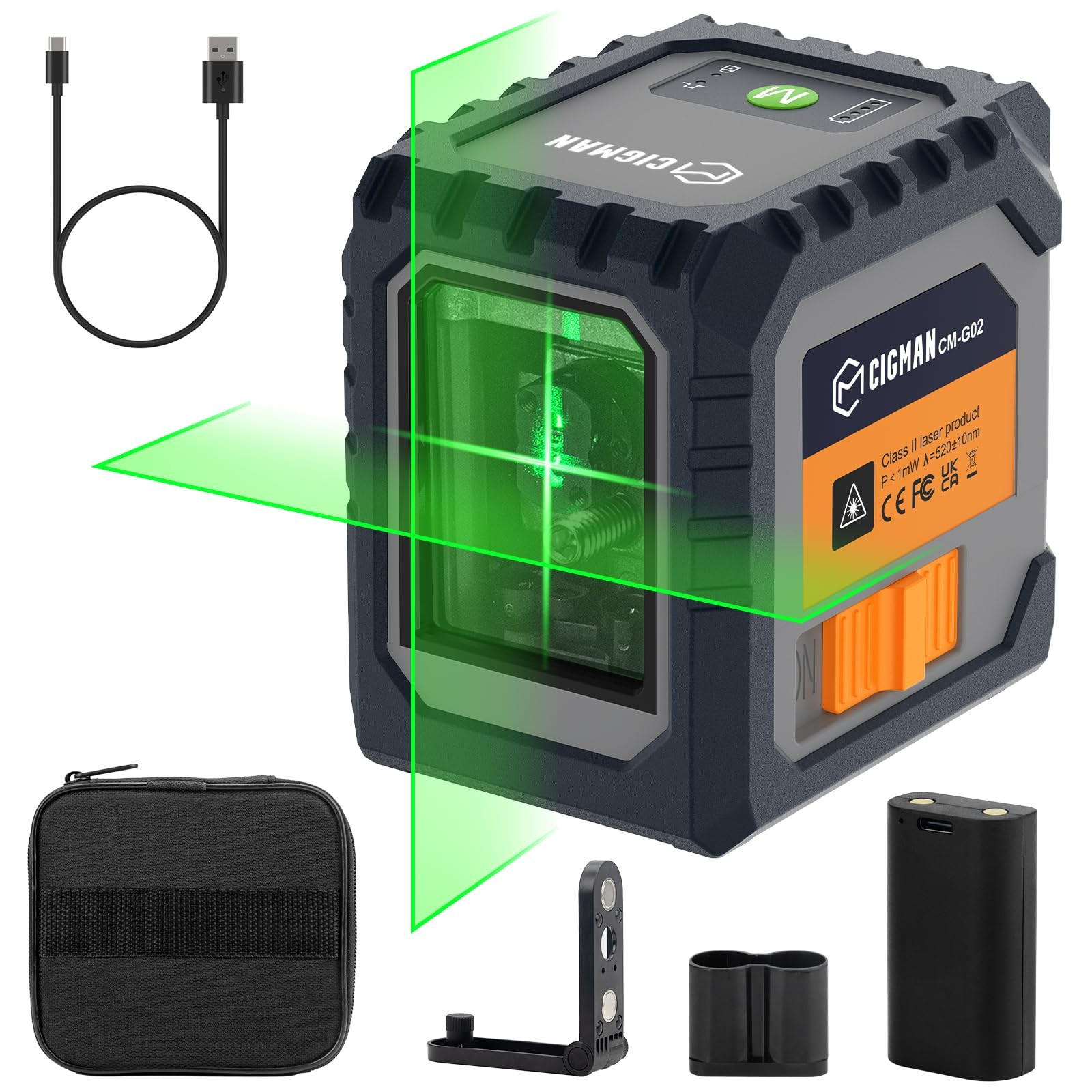 Livella Laser G02 Cross Livello Laser Autolivellante a Raggio Verde Laser