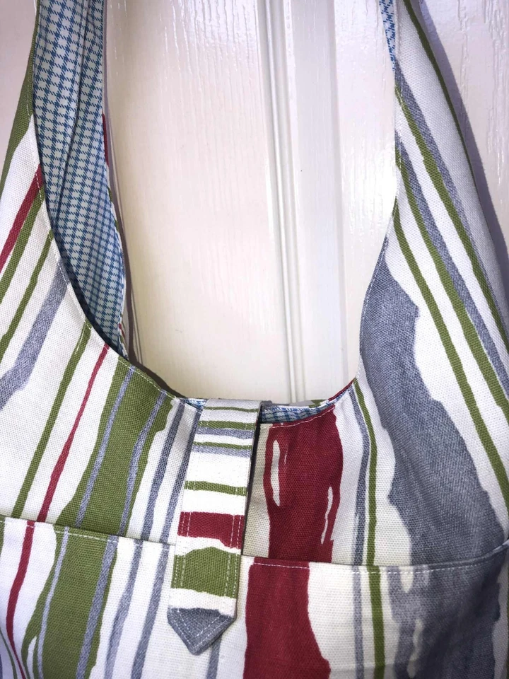 Handmade medium size colorful striped hippie shoulder bag festival hobo bag - Image 3 of 4