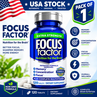 Focus Factor Extra Strength Brain Supplement 120 Count Multivitamin Free Shiping
