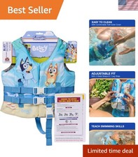 Bluey Life Jacket, Coast Guard Approved Kids Swim Vest, 33-55 lbs, Bluey