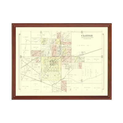 Old Map of Clinton, IL 1894 - Vintage Clinton Illinois Art