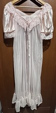 Vintage TOSCA Pink Babydoll CHIFFON Long Peignoir Lace Accent Sheer Robe Size S