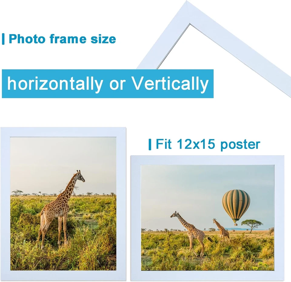 12 X 15 картина рамка белый набор из 3, деревянная рамка 15 X 12 стены галерея плакат фото  - Изображение 2 из 4