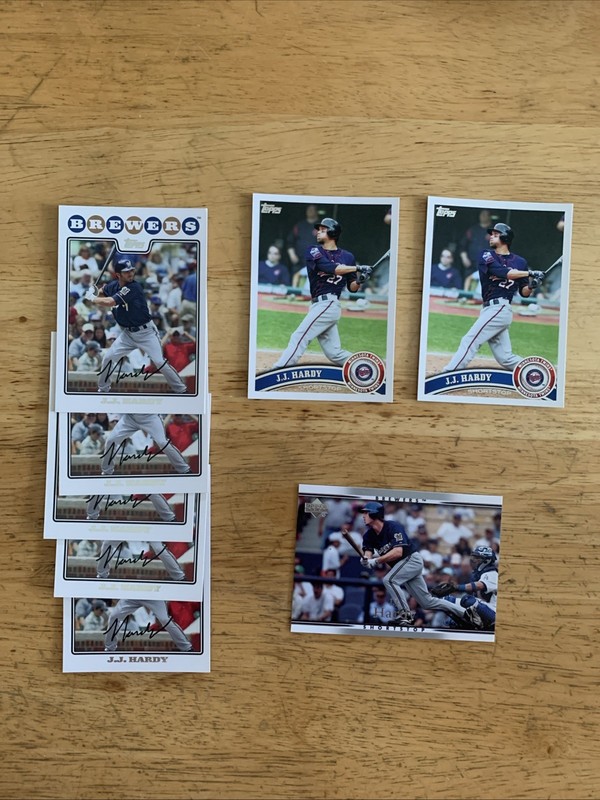 J.J. Hardy 21 Card Lot. Twins Brewers