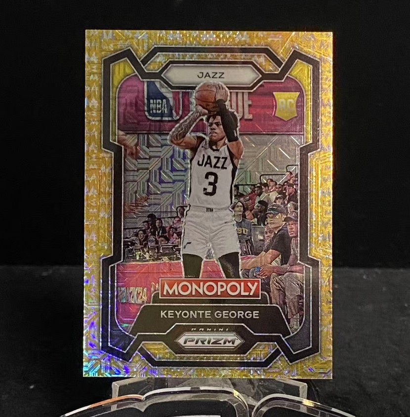 Keyonte George 2023-24 Prizm Monopoly #87 Gold Millionaire Shimmer #/500 Jazz RC