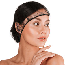 Black Disposable Hair Net 28 Inch 100 Pack Micro Nylon Bouffant Hair Nets