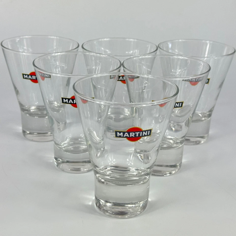 Vintage Cocktail Bar Set Of 6 Martini Drinking Glasses Breweriana Drinkware - Image 4 of 4