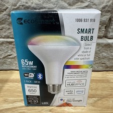Ecosmart 65W LED Light Bulb BR30 Smart Color Changing WiFi Voice Control