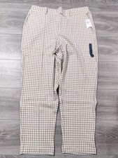 Lands End Pants Womens Large 14-16 Sport Knit Tapered Leg High Rise Beige