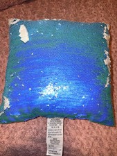Mermaid 16x16 Inch Color Changing Sequins Blue White Throw Pillow Sparkle