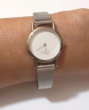 Intel Company Watch Vintage Silver Mesh Band Adjustable 1 inch round