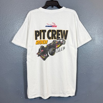 Fruit of the loom XL men white Newman Haas Racing 2001 pit crew Formula t-shirt