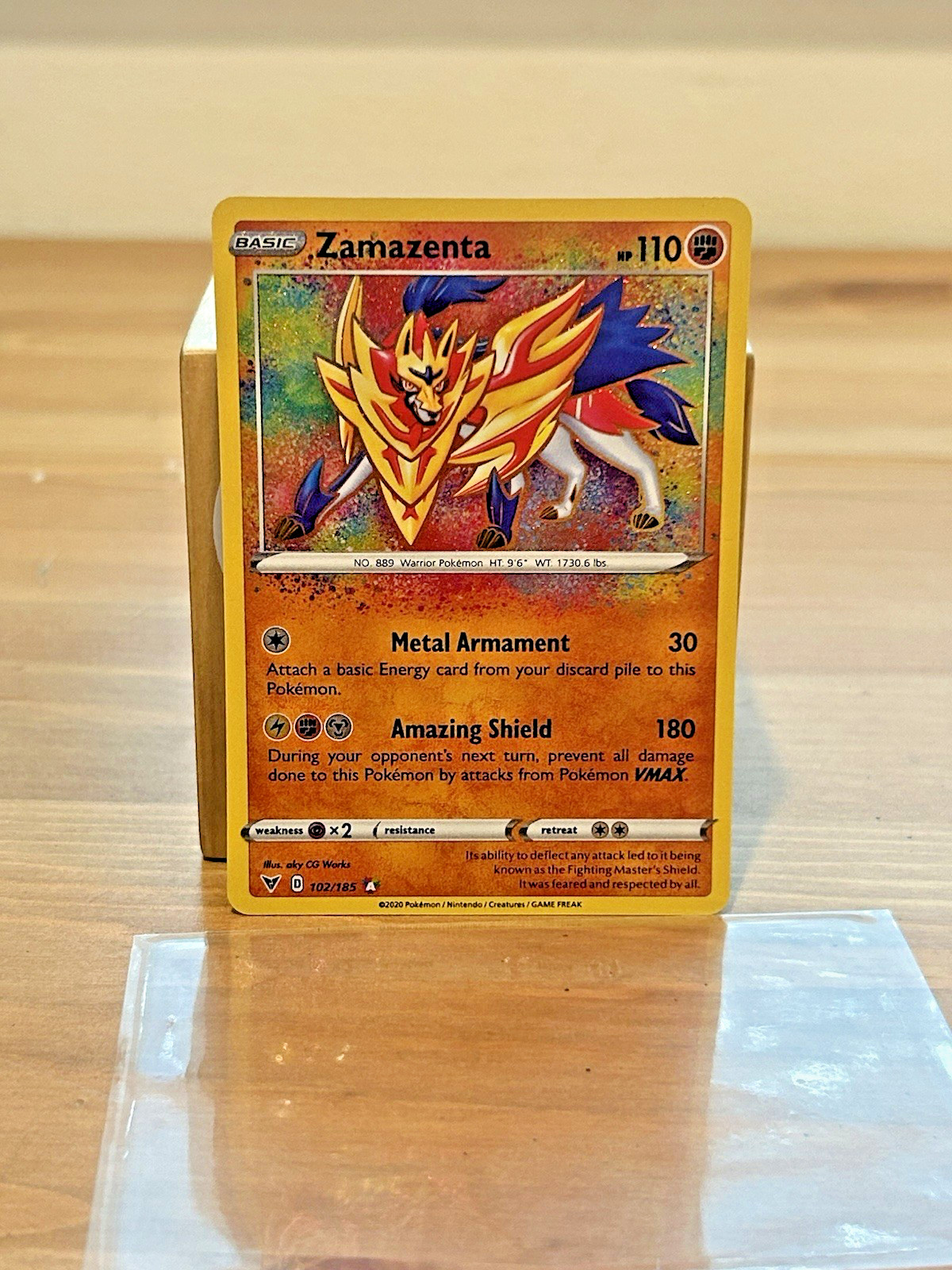 Pokemon TCG Zamazenta 102/185 Amazing Rare Holo NM SWSH Vivid Voltage