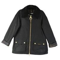 NEW, BARBOUR Allerston Waxed Coat in Black SZ 8 #WAX294