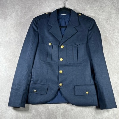US Military Dress Officer Jacket Womens S Navy Blue Heavyweight