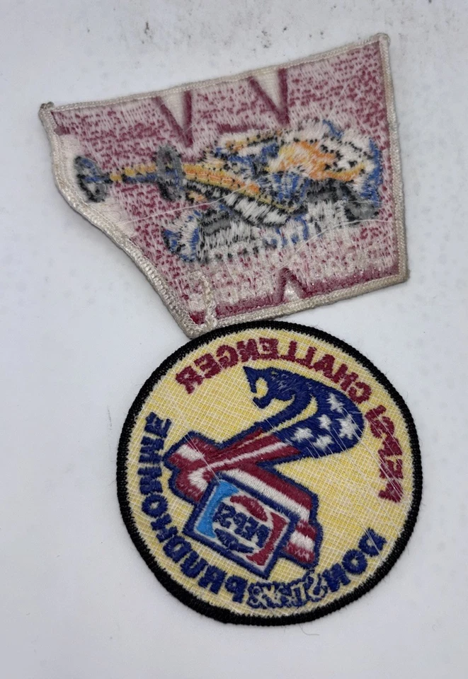 Lote de 2 Parches De Colección NHRA Winston Drag Racing Pepsi Challenge Snake Foto 2 de 2