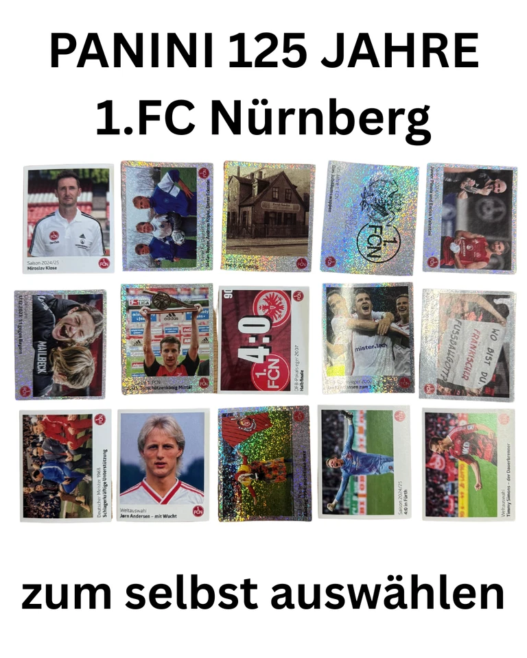 Panini 125 Jahre DER CLUB 1.FC Nürnberg 2025 - FCN - Einzelsticker zum auswählen