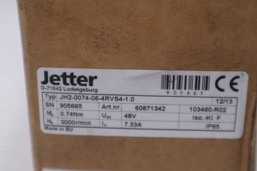 NEW IN BOX JETTER SERVO MOTOR D-71642 TYP JH2-0074-06-4RVS4-1.0 STOCK H181 - Picture 3 of 4