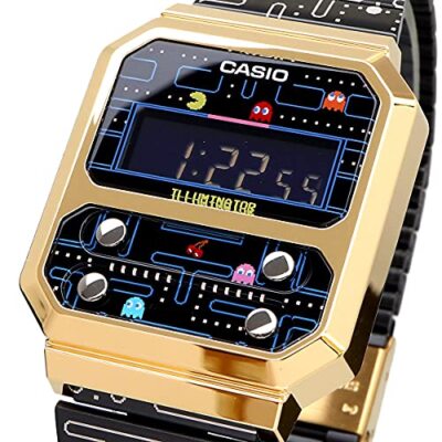 Casio A100WEPC-1B Men's Digital Watch Reprint Design Pac-Man