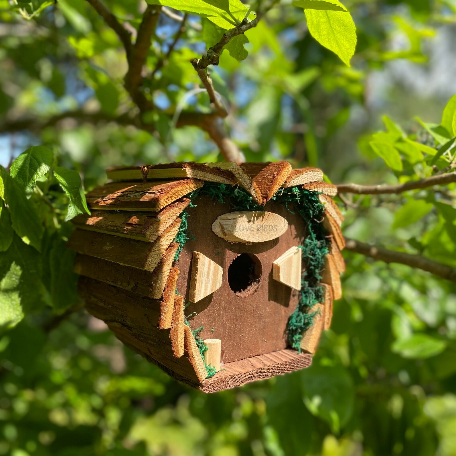 Hanging Wooden Love Bird Nest Box House Wild Garden Roosting Nesting