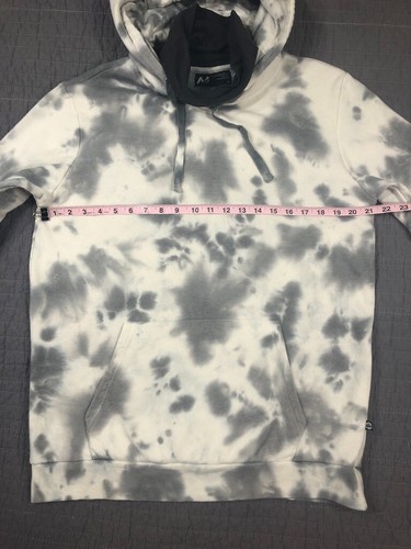 M4sk Army Sweatshirt Men Medium Gray White Tie Dye Hoodie Logo - Picture 7 of 24