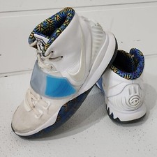 Nike Boys Kyrie 6 BQ5599-146 White Blue Basketball Shoes Sneakers Size 6Y Youth