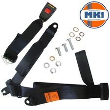 Volkswagen Golf Jetta Mk1 Mk2 & Gti  Rear Static 3 Point Seat Belt Kit Black