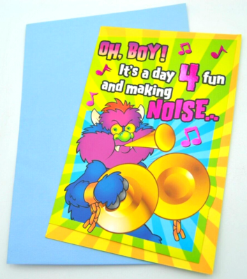 VINTAGE American Greetings 2001 MY PET MONSTER 4 YR Old Birthday 