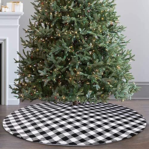 black and white gingham tree skirt