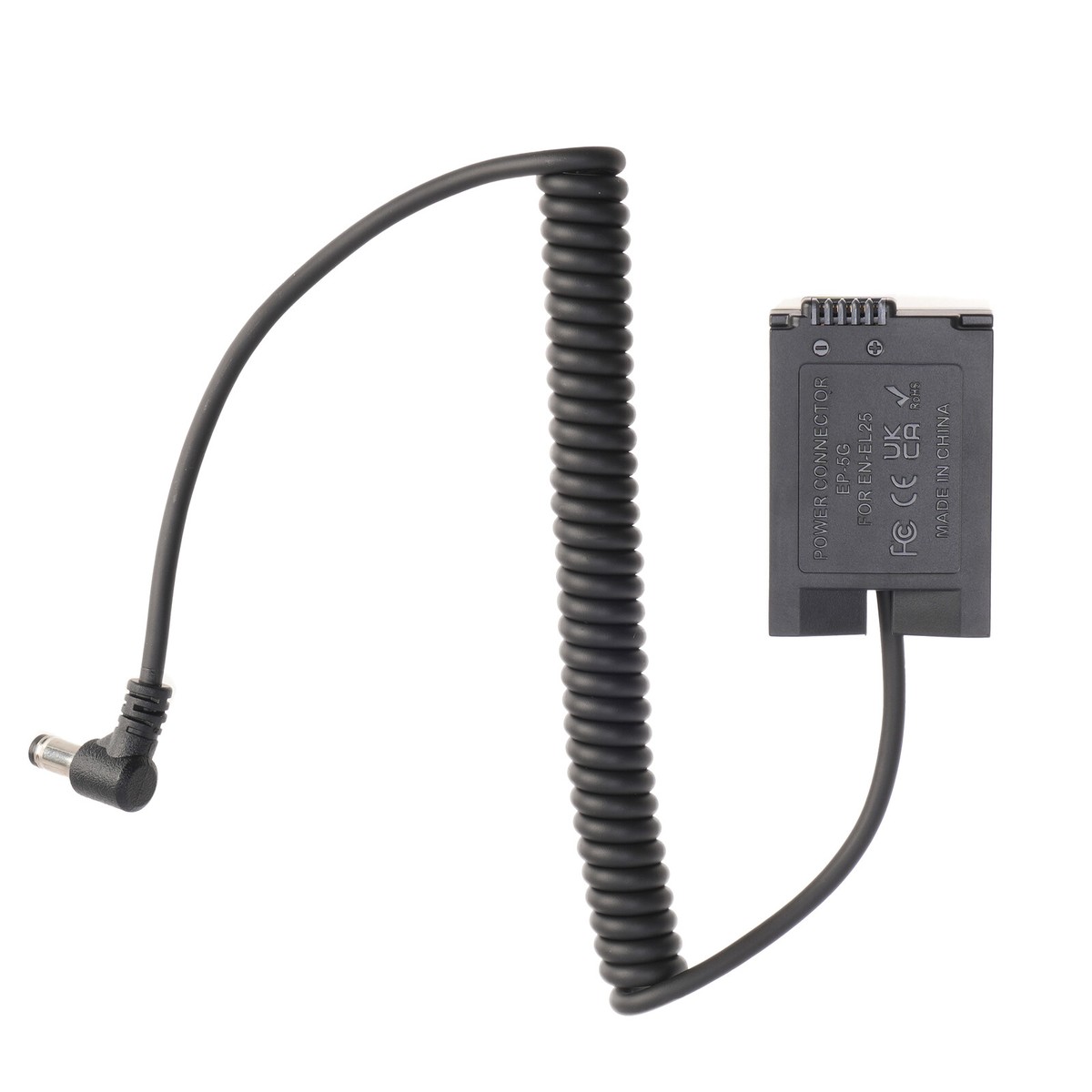 DC 5.5mm to EN-EL25 Dummy Battery for Nikon Z50 Z30 Zfc Camera