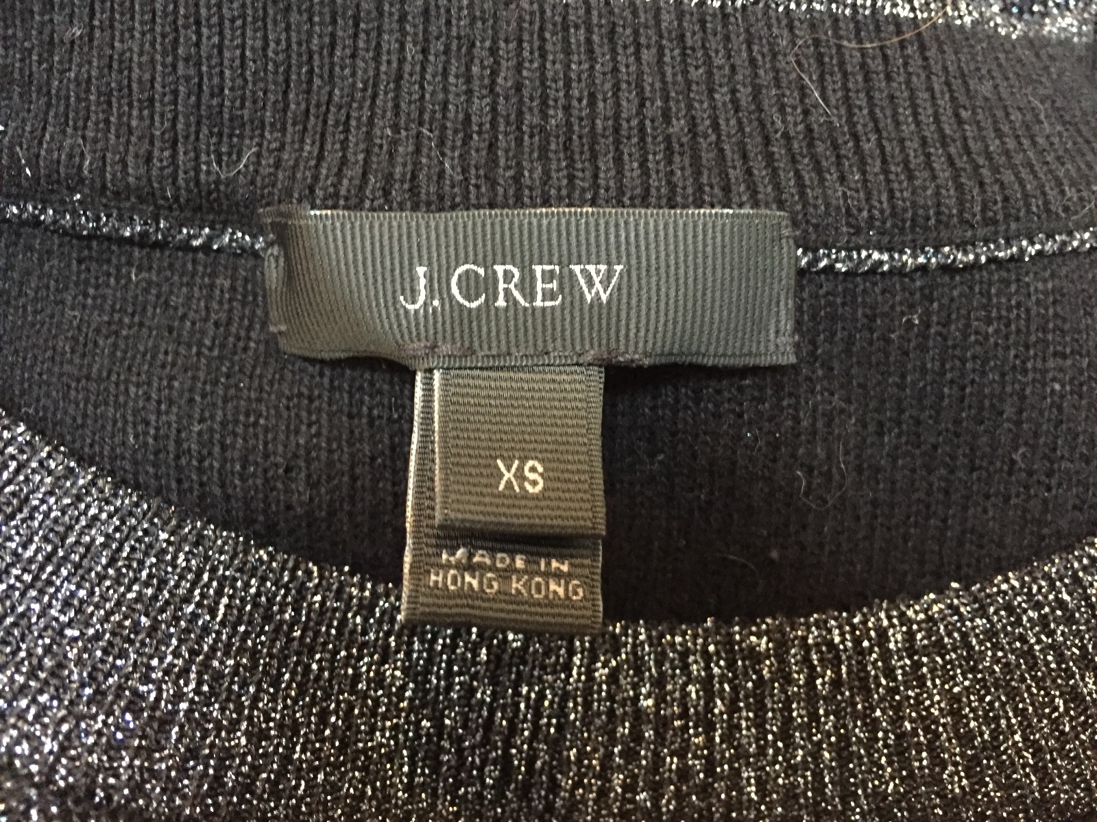 J. Crew Black Silver Metallic Split Side Sweater … - image 7