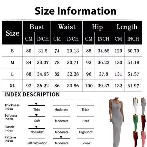 Damen Sommer Langes Kleid Freizeit Slip Sexy Schmal Ärmellos Bodycon Maxikleider - Bild 30 von 42