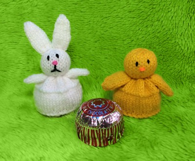STRICKANLEITUNG - Osterhase und Küken Choc Abdeckung passt Tee Kuchen Marshmallow