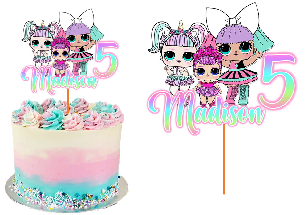 LOL DOLLS CAKE TOPPER PERSONALISED GLOSSY CARDSTOCK | eBay