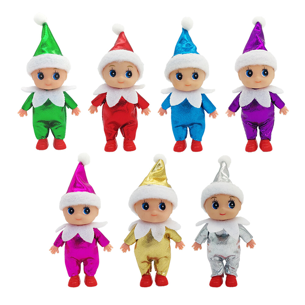 7pcs Baby Elves Dolls Tiny Shiny Mini Elf Doll Decoration Xmas Gifts For Kids 