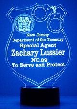 Police Badge Personalized FREE Light Up LED Light Night Light Police Officer