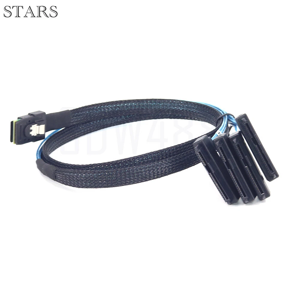 3FT 1M 36Pins SAS SFF-8087 to  (4) SFF-8482 Connectors With SATA Power Cable - Image 3 of 4