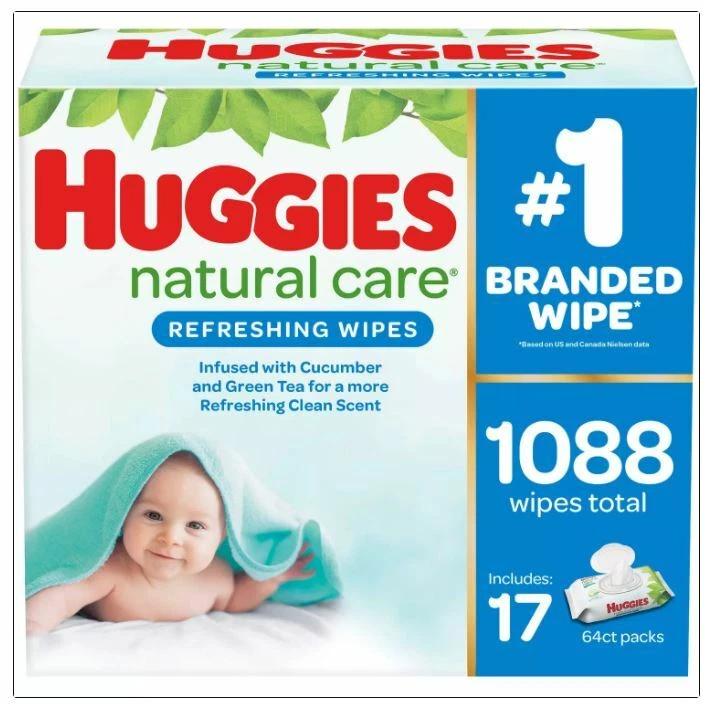 Huggies Natural Care Baby Wipe Refill, Cucumber and Green Tea (1,088 ct.)