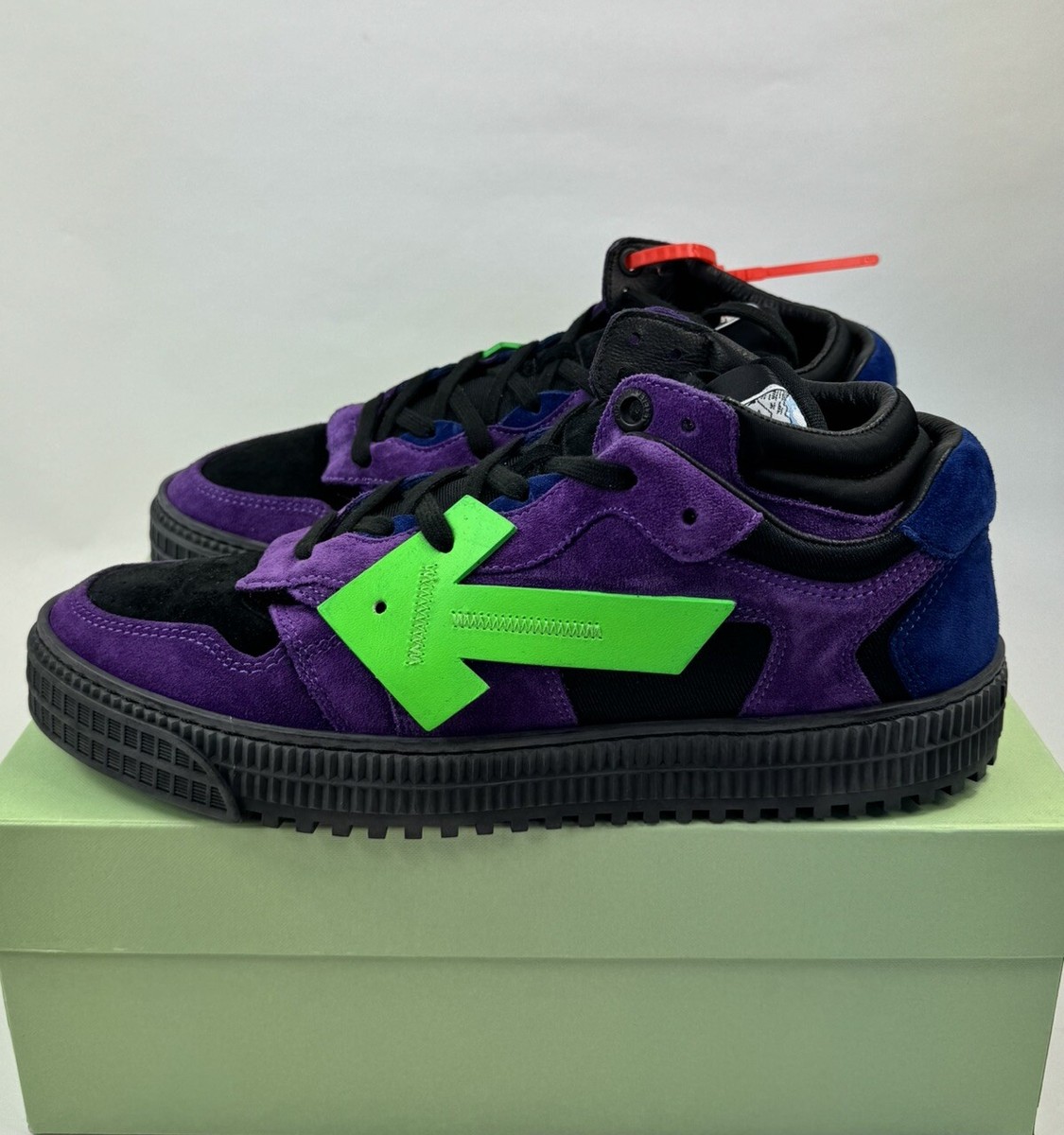 OFF-WHITE OFF COURT LOW PURPLE VIOLET GREEN SNEAKERS SIZE