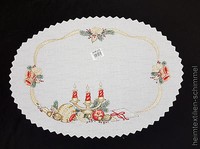 Tischdeckchen Tischdecke Deckchen Weihnachten TischläUfer 35X50 Oval Kerzen Neu