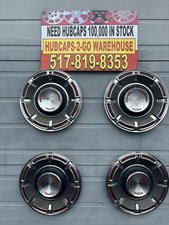 1970-73 Ford Maverick 14 Hubcaps Set 4 Rare Grabber Beautiful Red Stainless.