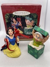 Hallmark Disney Snow White  Dopey Dwarf 1997 Keepsake Ornament Set QXD4055 NEW