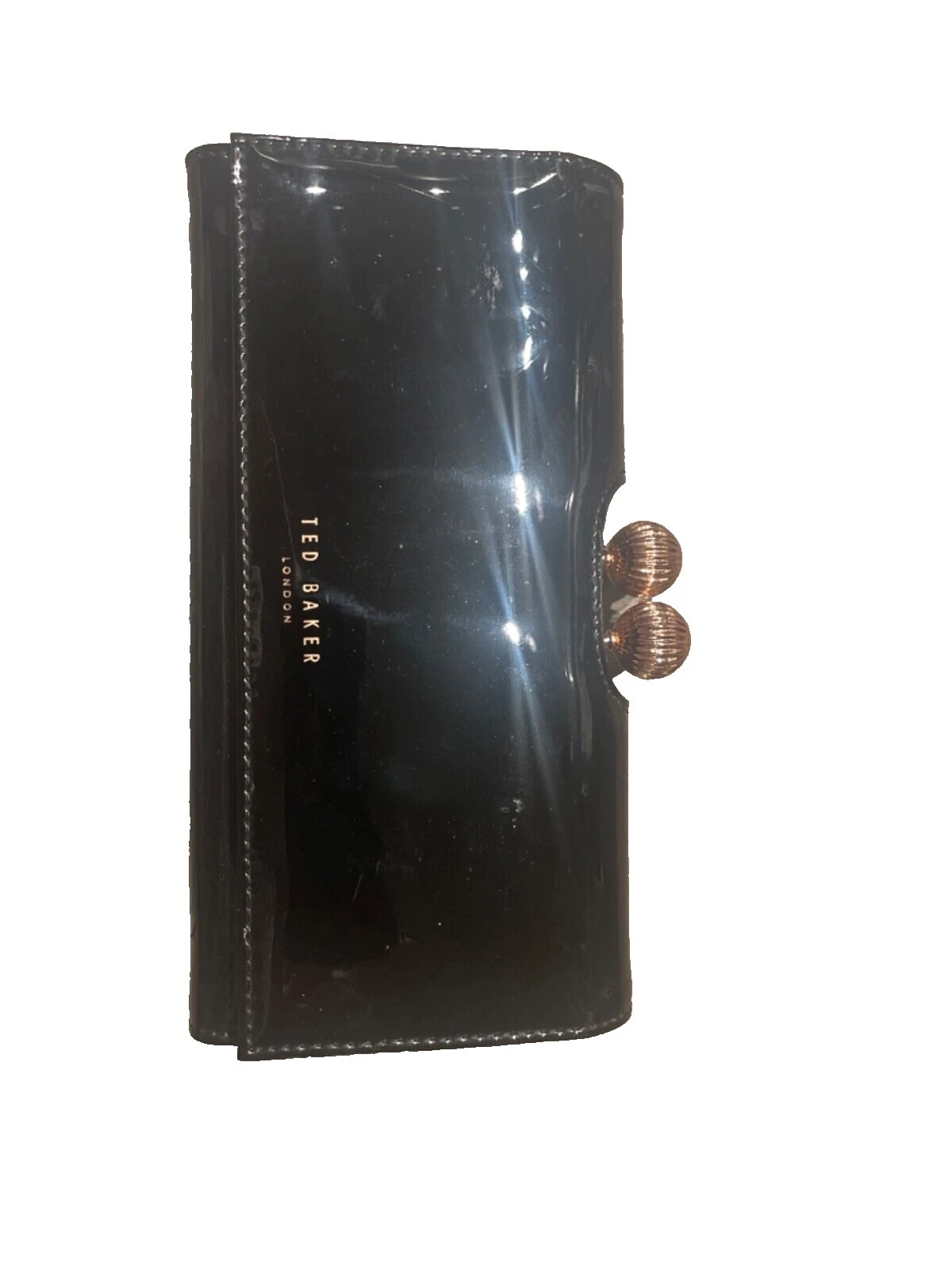 Preto couro envernizado Ted Baker CARTEIRAS femininas