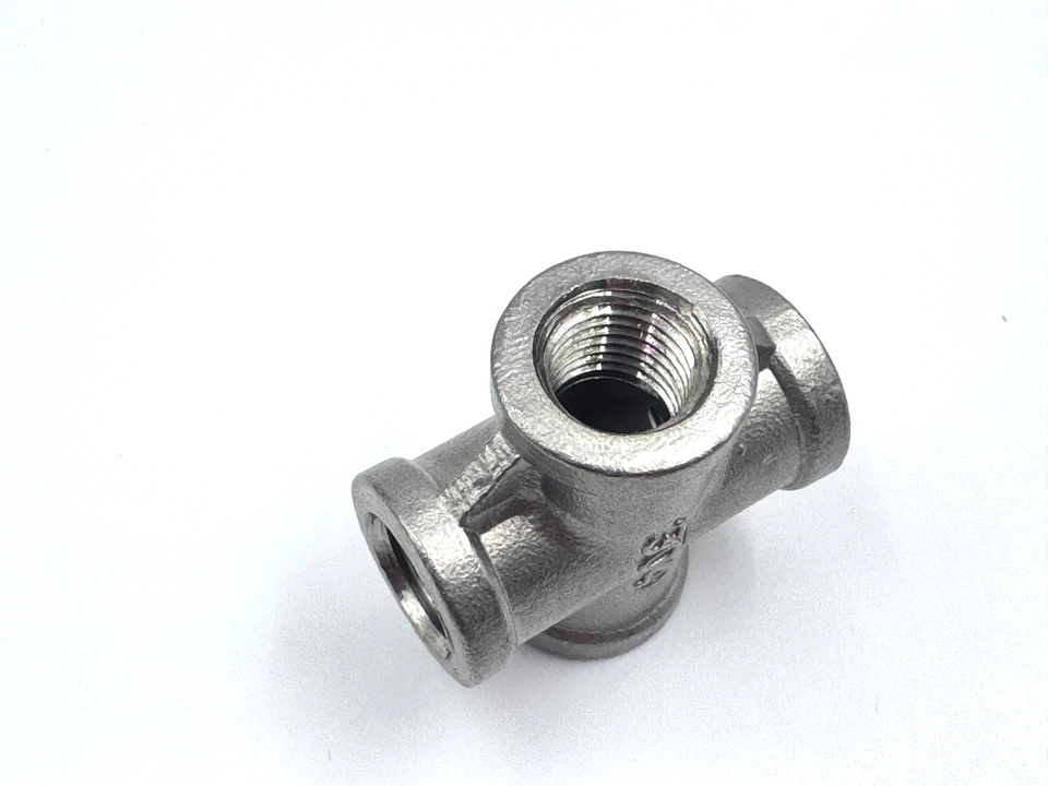 STAINLESS STEEL 4 WAY 1/4" NPT PIPE CROSS UNION HEAVY DUTY CAST CLASS 150 - Image 4 of 4