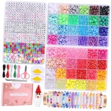 3000 Pcs Pony Beads for Bracelet Making Kit, 48 Colors 3 Boxes Friendship