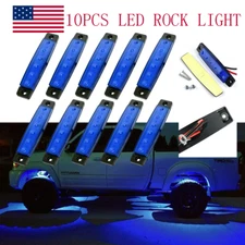 For Jeep Wrangler Underglow Body Grille Blue LED Decor Rock Lights Accessories