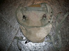 Vintage 1960s US Army Canvas Field Pack Bag Military Satchel Belt Clips Vietnam